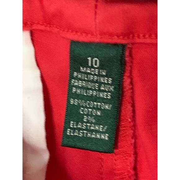 Lauren Ralph Lauren Ankle Pants SZ 10 Pink Red Capris Classic Casual Preppy - Picture 9 of 11